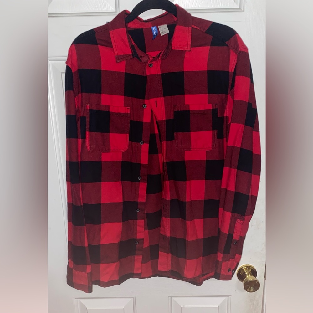 Divided Red and Black Flannel